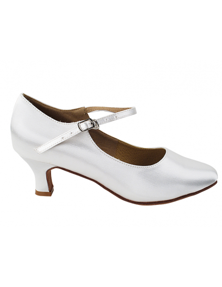 Chaussure de danse de salon en satin blanc avec talon de 5 cm