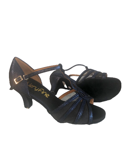 Scarpe da ballo in pelle blu scintillante Sophia 1692 - Veryfine Dance Shop Zurigo
