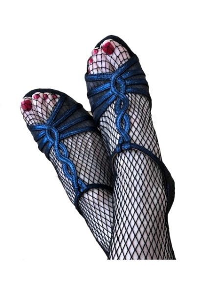 Blue Shimmer leather dance shoes Sophia 1692 - Veryfine Dance Shop Zurich