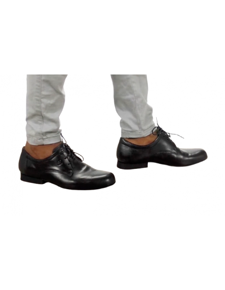 Elegant black leather men's dance shoes, standard dance, tango, salsa discofox