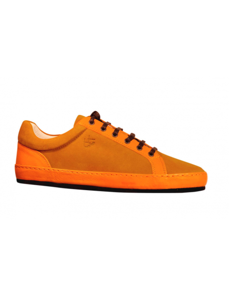 Sneaker da ballo in pelle scamosciata arancione TopTanz Sport Dancer per salsa, danza standard, line dance