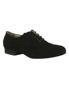 Men’s Tangolera Tango Shoes Damian Camoscio Nero, Suede Dance Sole - VeryFine Dance Shoes Zurich