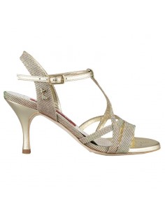 Tango dance shoes in gold leather or elegant bridal shoe