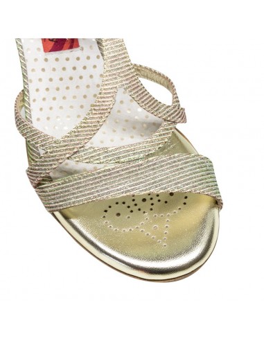 Chaussures de danse cuir doré, tango argentin, chaussure de mariée