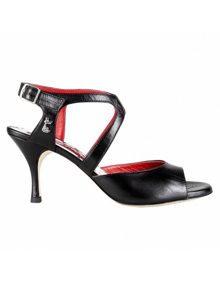 Tangolera Flora Nero scarpe da tango italiane Zurigo - tacco 7cm