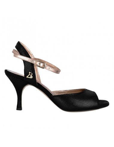 Tangolera Iris Nero Stampa Italian tango dance shoes Zurich  - 7cm heel