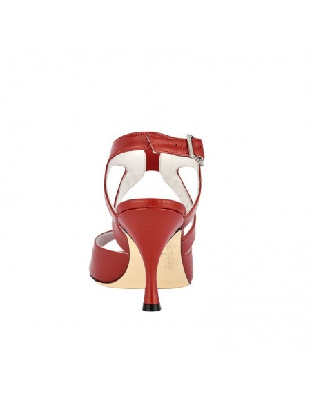 Tangolera Flora Rosso scarpe da tango italiane Zurigo  -tacco 7cm