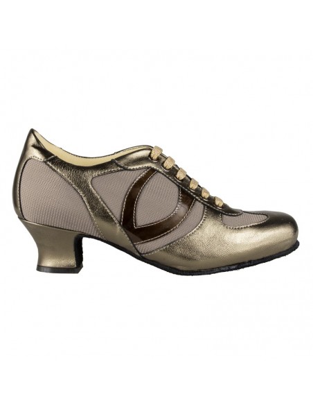 Chaussures de danse en cuir vieil or pour le tango, les cours de danse