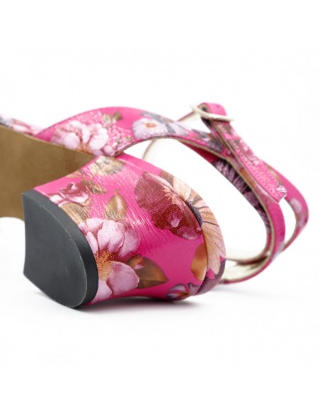 Scarpe da ballo Tangolera D32 Fucsia Fiori - Veryfine Dance Shoes Zurigo