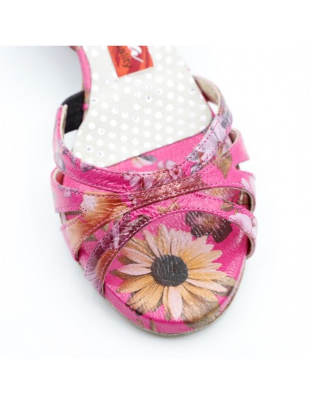Chaussures de danse D32 fucsia fiori - Veryfine Dance Shoes Zurich