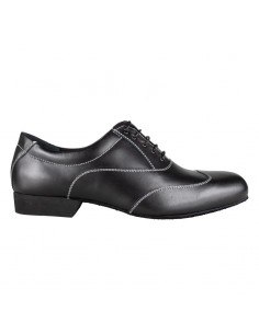 Chaussures de tango Tangolera hommes Damian Nappa Nero, semelle en cuir - VeryFine Dance Shoes Zurich
