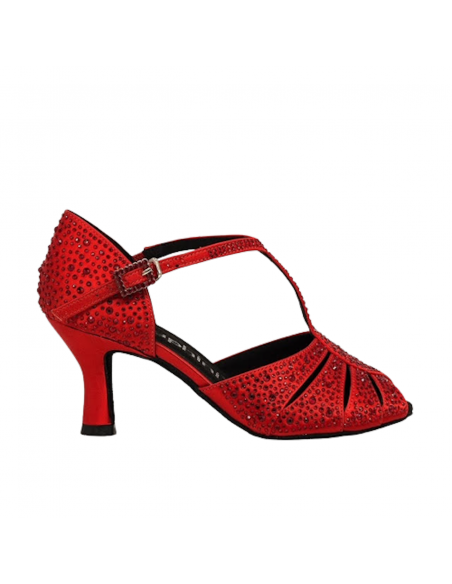 Chaussures de danse Zurich, Suphini femmes – talon de 7cm, bout ouvert, semelle en cuir chromé | Confort et style