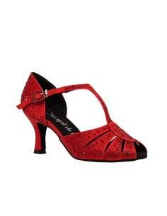 Chaussures de danse Zurich, Suphini femmes – talon de 7cm, bout ouvert, semelle en cuir chromé | Confort et style