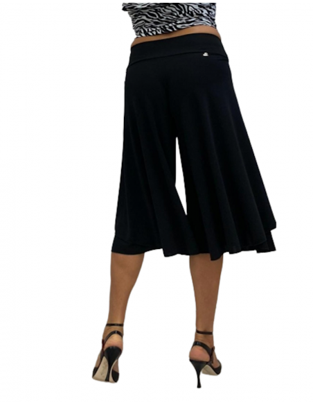 Tango/ Milonga dance pants in black jersey material for argentine tango