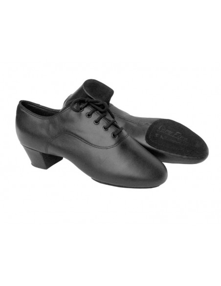 Chaussures de danse latine pour hommes, semelle divisée, noir, cuir, danse de salon