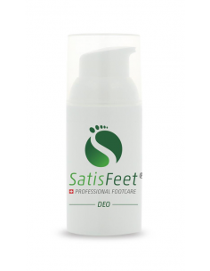 Satisfeet foot care lotion with silk proteins and jujube extract for dancing feet. Travel size 30ML. Made in Switzerland