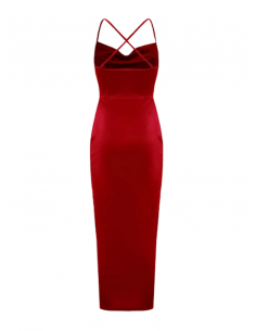 Robe de bal en velours rouge avec cordon de serrage pour les soirées de danse 2