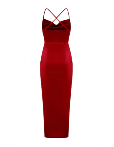 Red velvet ball gown with drawstring for formal events