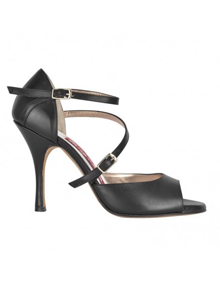 Chaussures de tango en cuir noir Tangolera Clio Nero B - Confort & style d'Italie