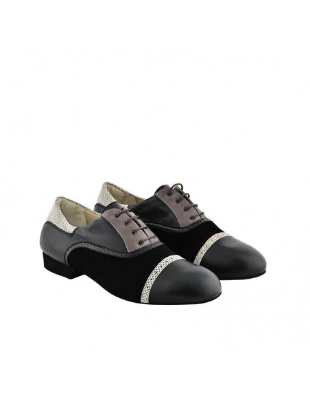 Scarpe da tango Tangolera da uomo Teo Black, suola in bufalina - VeryFine Dance Shoes Zurigo