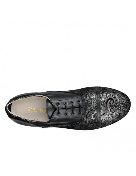 Men’s Tangolera Tango Shoes Teo Nero Deco, Suede Dance Sole - VeryFine Dance Shoes Zurich