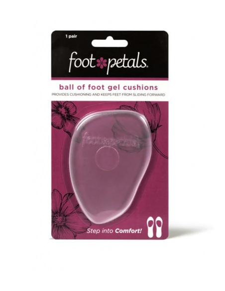 Ball of foot shoe cushions made from gel that are reusable from shoe to shoe. Prevent forward slippage in your dance shoes