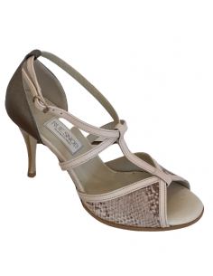 Chaussures de danse en cuir invoice avec motif lézard pour salsa, tango, kizomba