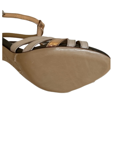 Chaussures de danse en cuir or rosé talon 10cm pour un mariage ou une soirée