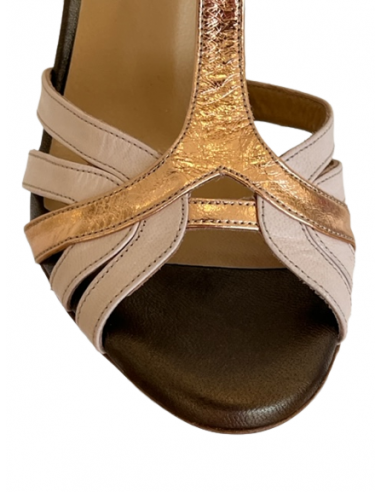 Chaussures de danse en cuir or rosé talon 10cm pour un mariage ou une soirée