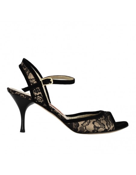 Tangolera Tango shoes Anita Pizzo Nero Nudo Veryfine Zurich - 6cm heel