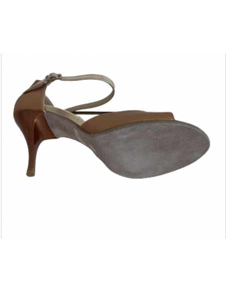 aussures de danse en cuir cuivré pour tango argentin, kizomba, mariage