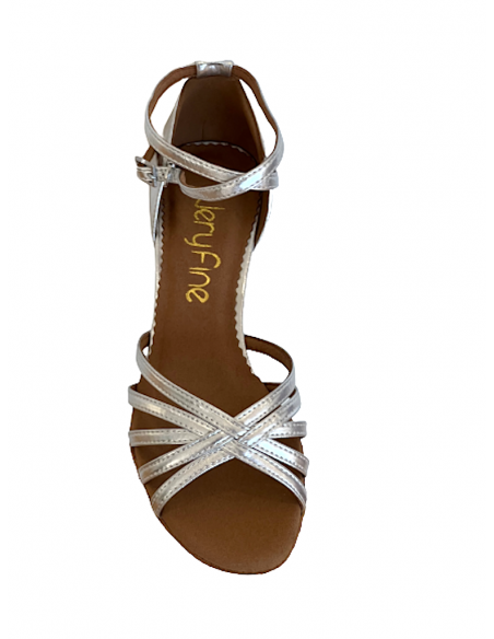 Scarpe da ballo in pelle argentata Stella 2613 - Veryfine Dance Shop Zurigo