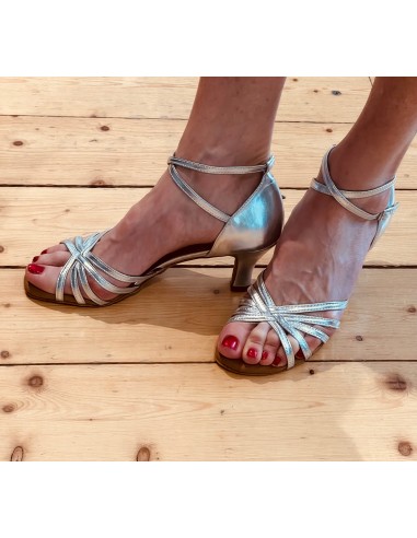 Scarpe da ballo in pelle argentata Stella 2613 - Veryfine Dance Shop Zurigo