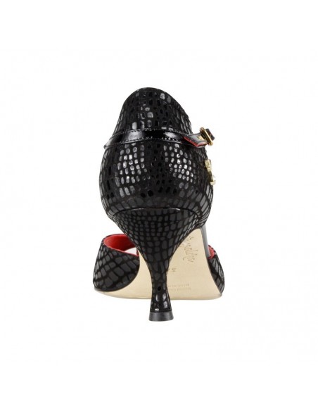 Tangolera Tilde Nero Pitone chaussures de tango Veryfine Zurich - talon 6cm