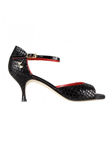 Tangolera Tilde Nero Pitone chaussures de tango Veryfine Zurich - talon 6cm