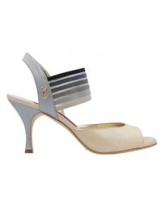 Italian tango shoes Tangolera E1 Fumé Nappa Beige- Veryfine dance shoes Zurich