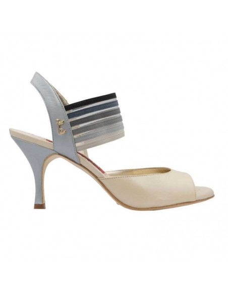 Chaussures de tango Tangolera E1 Fumé Nappa Beige  - Veryfine Chaussures de danse Zurich