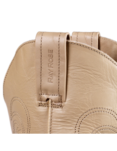 Stivale da danza per competizioni di linedance in pelle beige con tacco 2.5cm 2