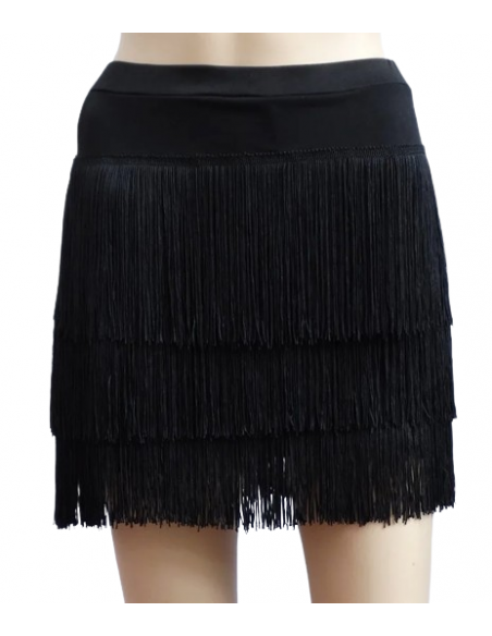 Miniskirt with fringes in black perfect for salsa, bachata and parties