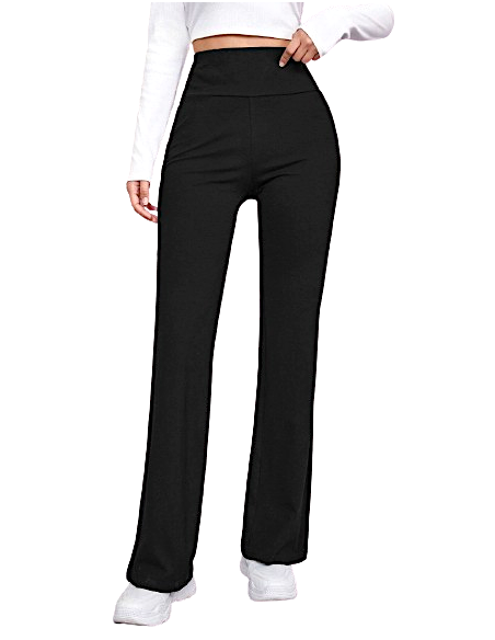 These black stretch cotton dance pants with straight-cut legs ensure an elegant silhouette during dance training.