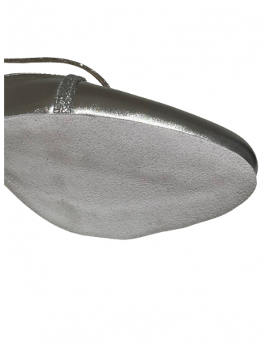 Chaussures de danse en argent avec lanières pailletées pour la danse de salon ou une soirée