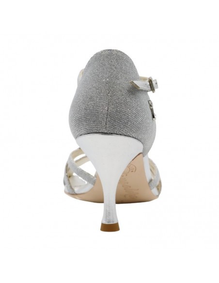 Scarpe da ballo Tangolera Sofia Argento Tessuto Veryfine Zurigo - Tacco 7cm