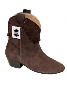Bottine de danse en daim brun chocolat confortable pour la linedance