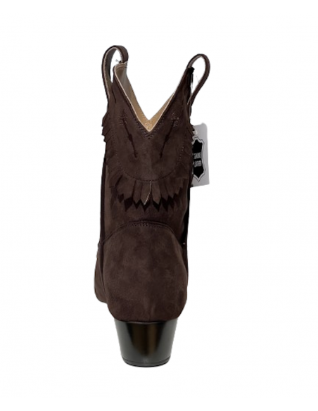 Bottine de danse en daim brun chocolat confortable pour la linedance