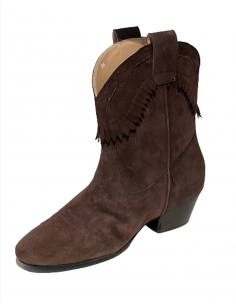 Bequeme schokobraune Tanz-Stiefelette in Wildleder für Linedance 2