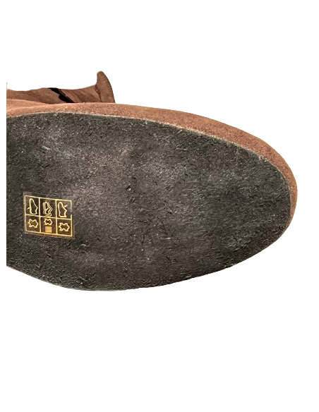 Bequeme schokobraune Tanz-Stiefelette in Wildleder für Linedance