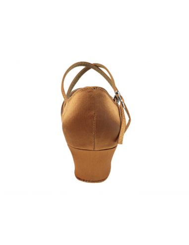 Dance shoes with 3.5cm heel in dark tan satin - Veryfine Dance Shop Zurich