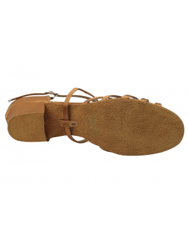 Dance shoes with 3.5cm heel in dark tan satin - Veryfine Dance Shop Zurich