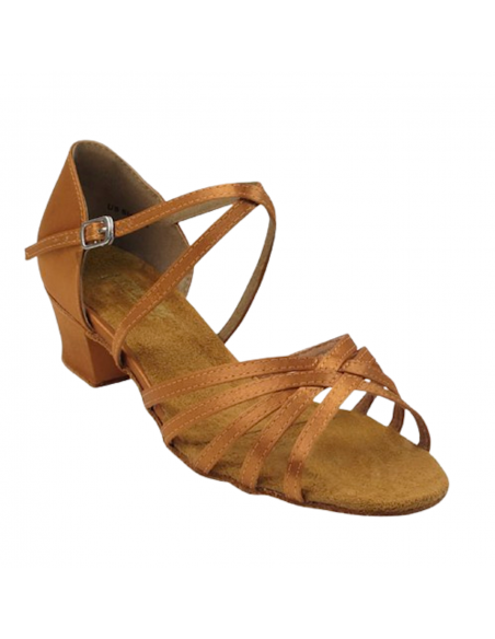 Chaussures de danse en satin foncé pour le West Coast Swing, danse standard & linedance