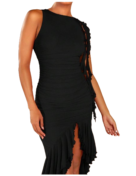 Tanzkleid mit Rüschen in elegantem Schwarz lässt Sie auf jeder Salsaparty strahlen